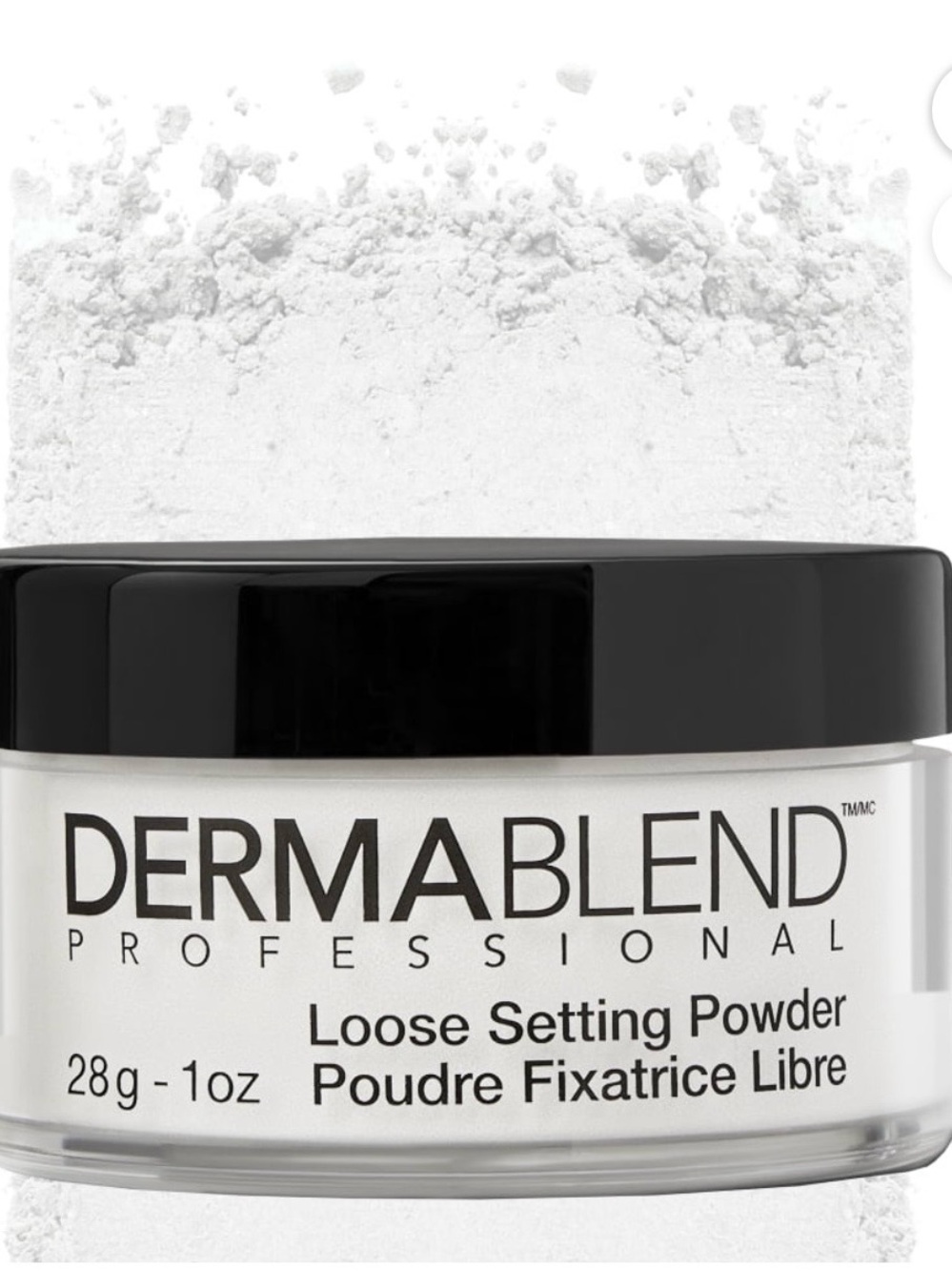 Dermablend Loose Setting Powder — White with Black Lid